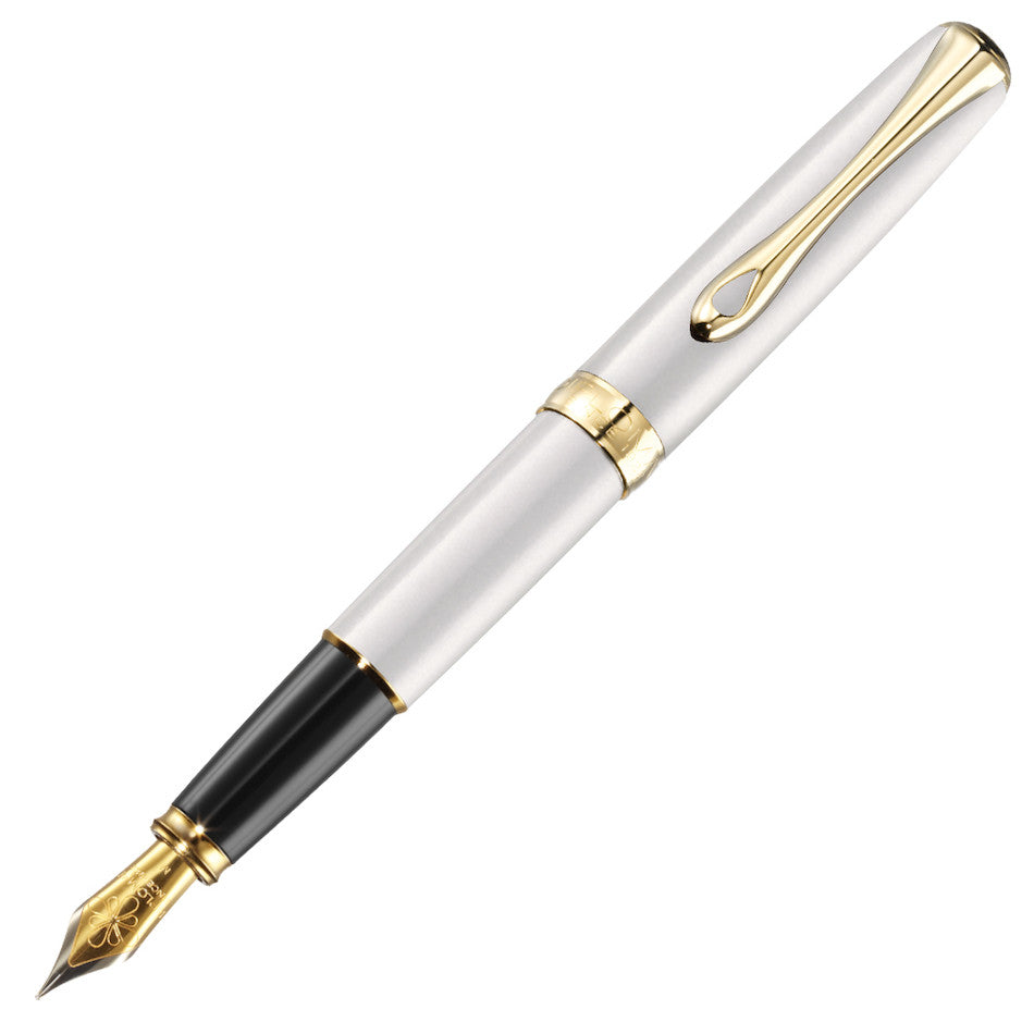 Diplomat Excellence A2 Fountain Pen Pearl White Gold by Diplomat at Cult Pens