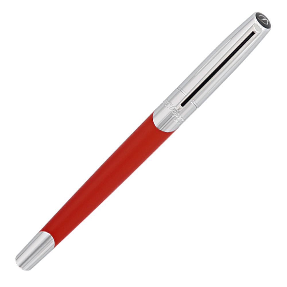 S.T. Dupont Defi Millennium Fountain Pen Silver/Matte Red by S.T. Dupont at Cult Pens