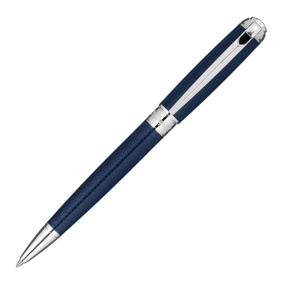 S.T. Dupont Line D Medium Ballpoint Pen Guilloche Blue by S.T. Dupont at Cult Pens