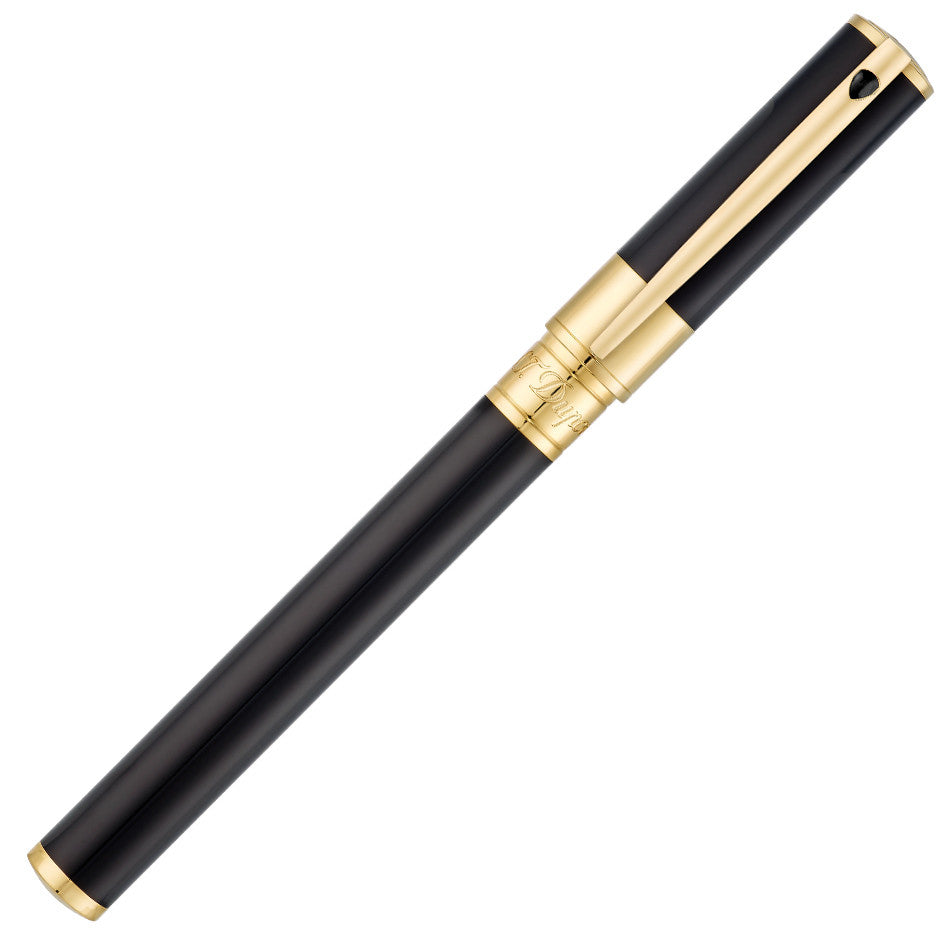 S.T. Dupont D-Initial Fountain Pen Black With Gold Trim by S.T. Dupont at Cult Pens