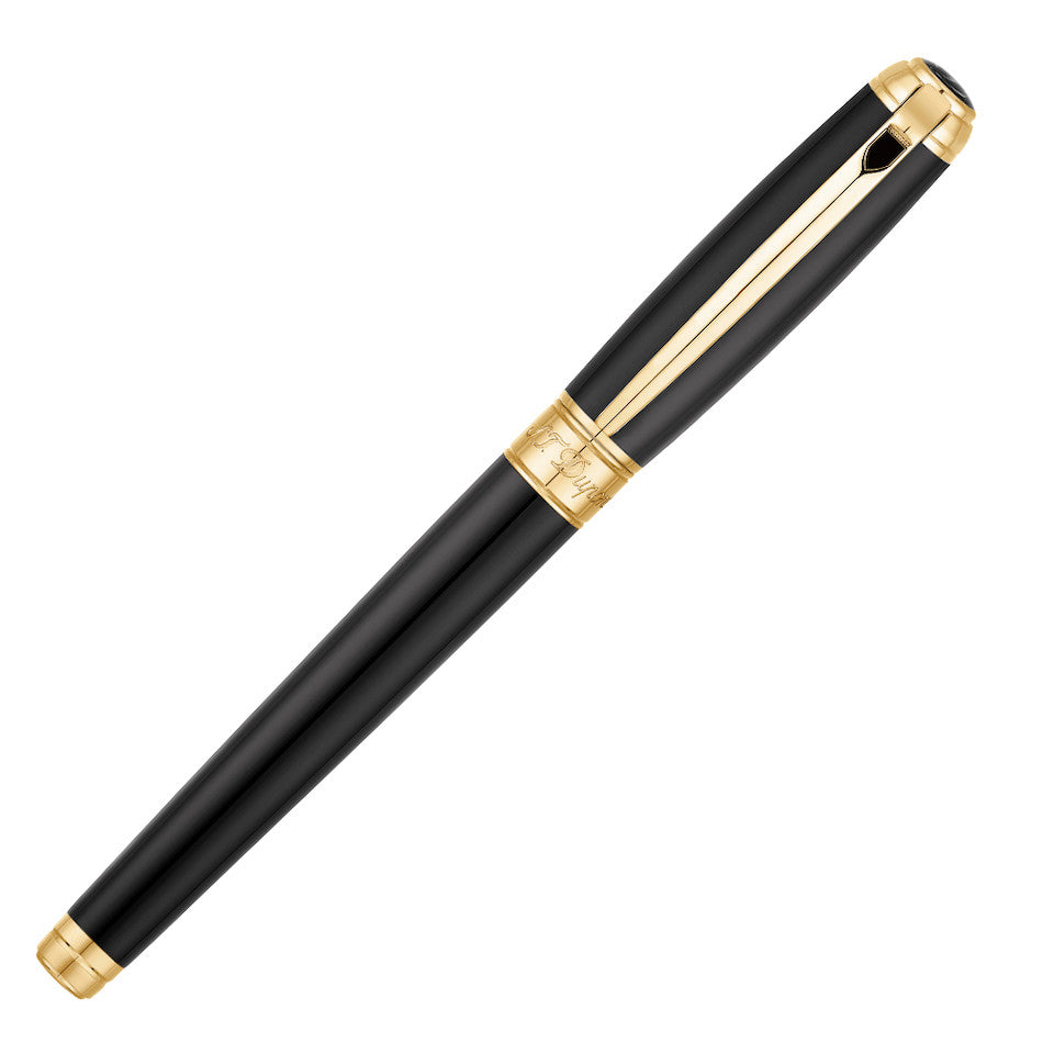 S.T. Dupont Line D Large Fountain Pen Black/Gold by S.T. Dupont at Cult Pens