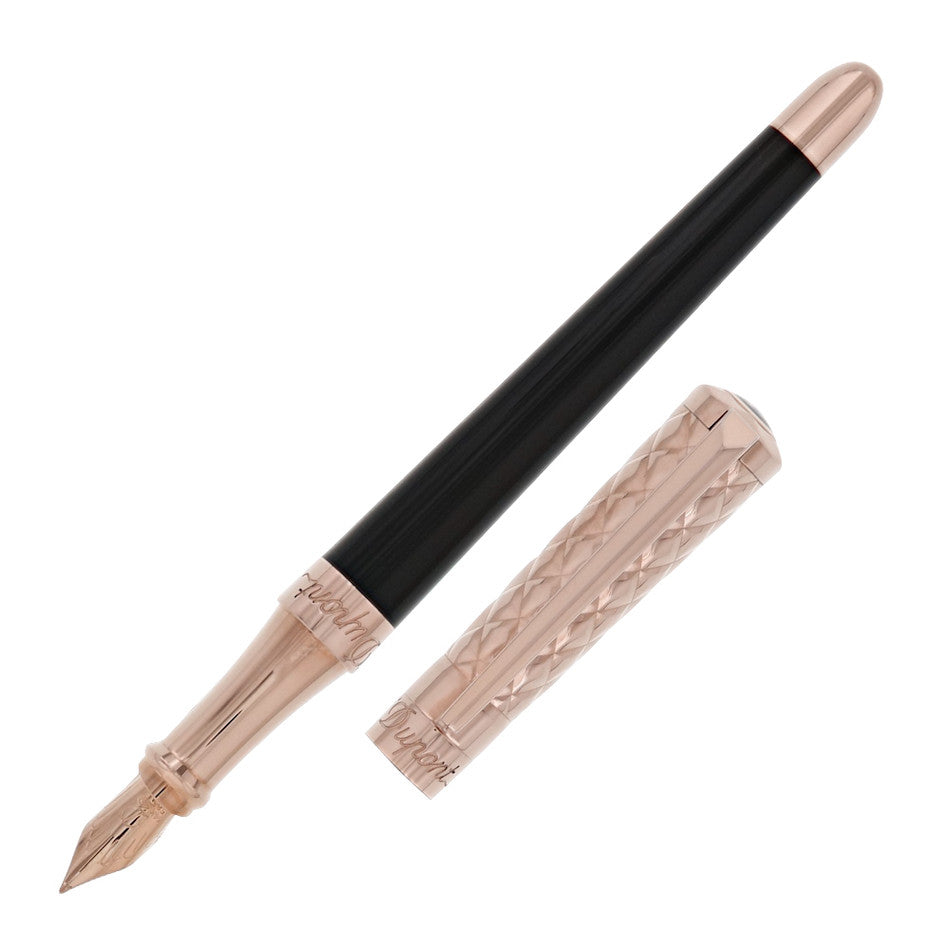 S.T. Dupont Liberte Fountain Pen Black with Rose Gold Trim by S.T. Dupont at Cult Pens