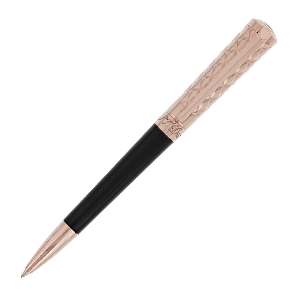 S.T. Dupont Liberte Ballpoint Pen Black with Rose Gold Trim by S.T. Dupont at Cult Pens