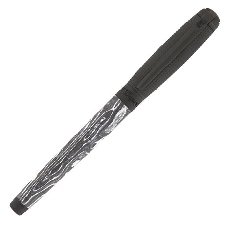 S.T. Dupont Line D Large Rollerball Pen Carbon White by S.T. Dupont at Cult Pens