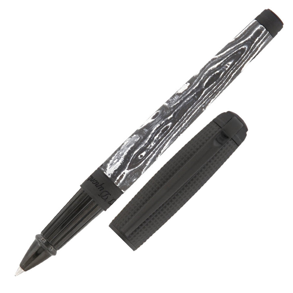 S.T. Dupont Line D Large Rollerball Pen Carbon White by S.T. Dupont at Cult Pens