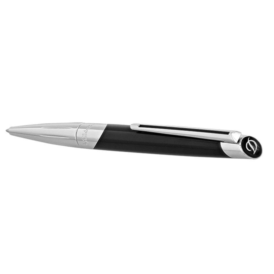 S.T. Dupont Defi Millennium Ballpoint Pen Shiny Silver/Black by S.T. Dupont at Cult Pens