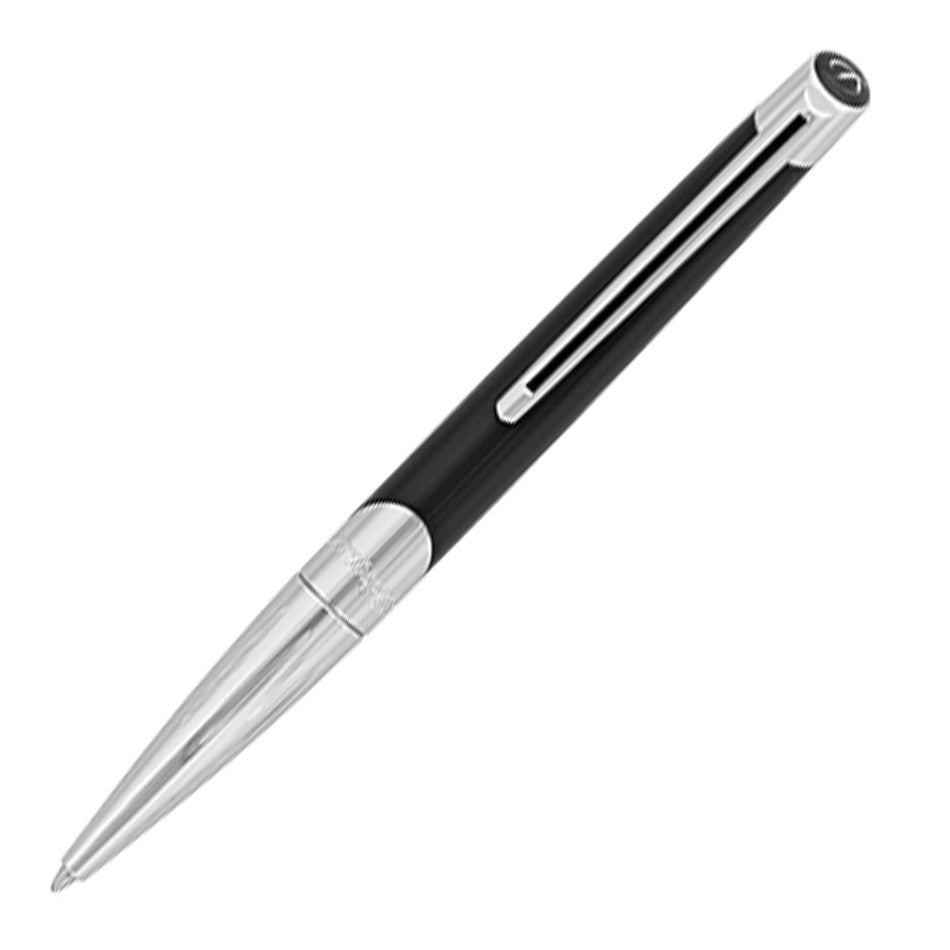 S.T. Dupont Defi Millennium Ballpoint Pen Shiny Silver/Black by S.T. Dupont at Cult Pens