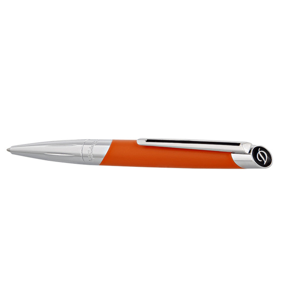 S.T. Dupont Defi Millennium Ballpoint Pen Silver/Matte Orange by S.T. Dupont at Cult Pens