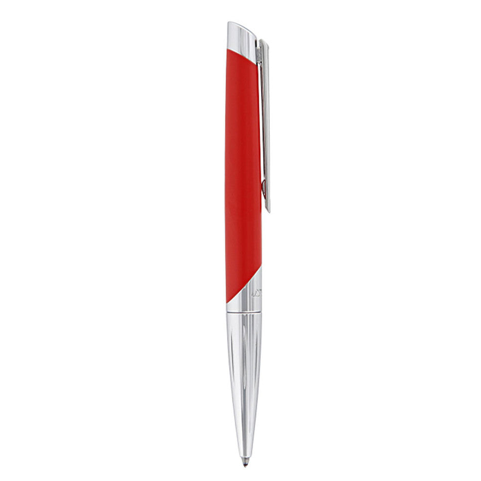 S.T. Dupont Defi Millennium Ballpoint Pen Silver/Matte Red by S.T. Dupont at Cult Pens