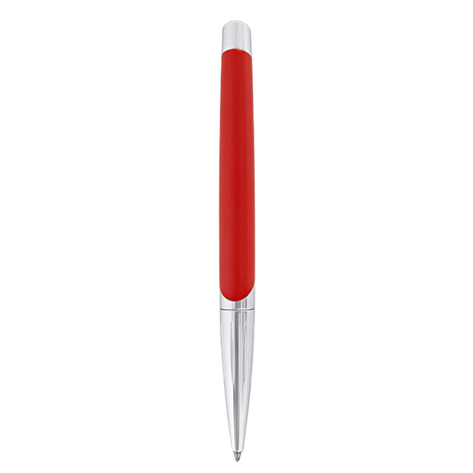 S.T. Dupont Defi Millennium Ballpoint Pen Silver/Matte Red by S.T. Dupont at Cult Pens