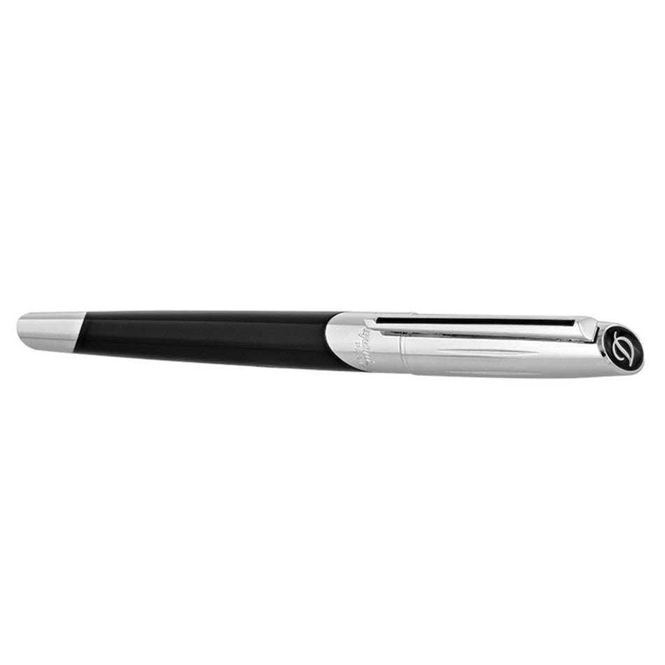 S.T. Dupont Defi Millennium Fountain Pen Shiny Lacquer Silver/Black by S.T. Dupont at Cult Pens