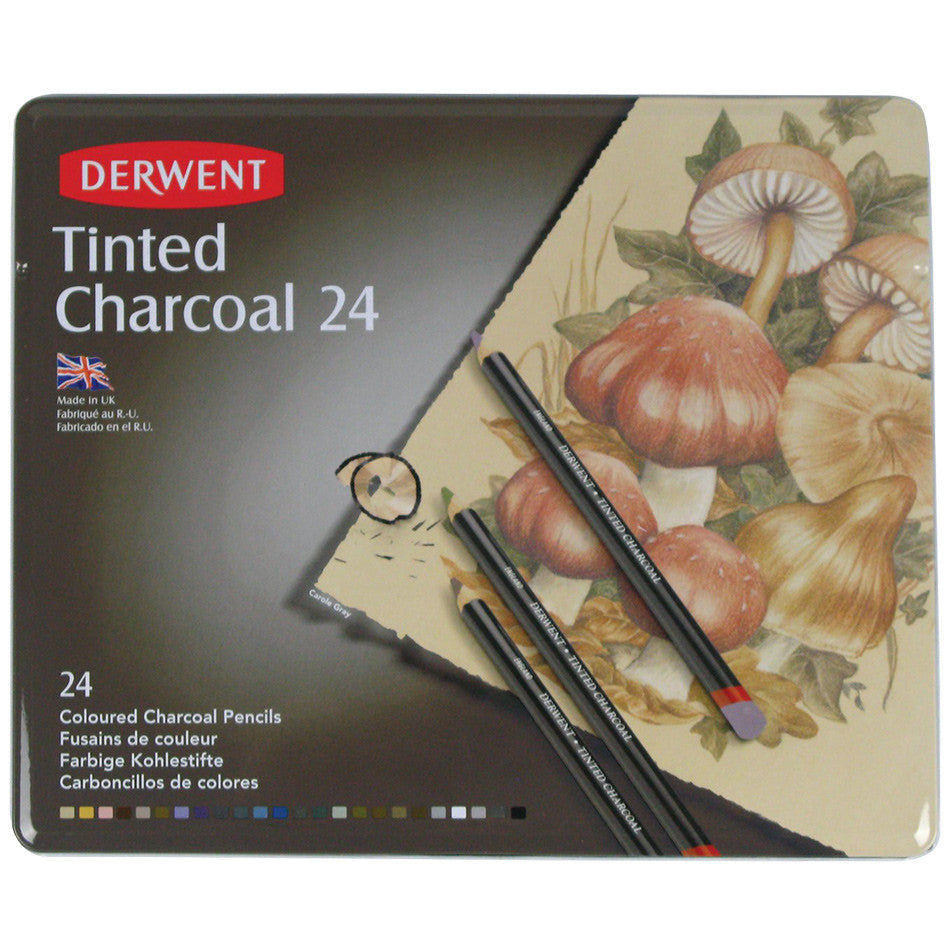 Derwent Tinted Charcoal 24 Piece Tin by Derwent at Cult Pens