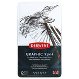 Derwent Graphic Graphite Pencil Tin of 12 Soft Grades by Derwent at Cult Pens