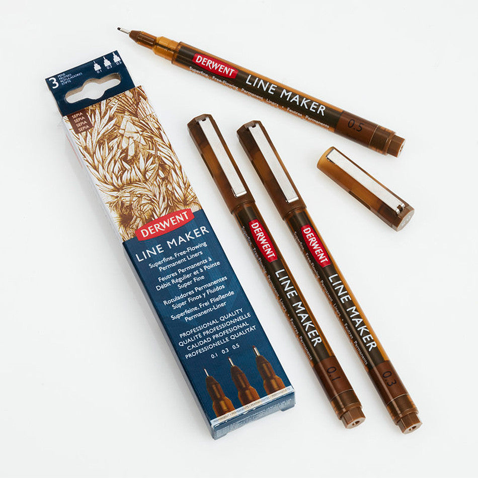 Derwent Line Maker Drawing Pen Sepia Set of1