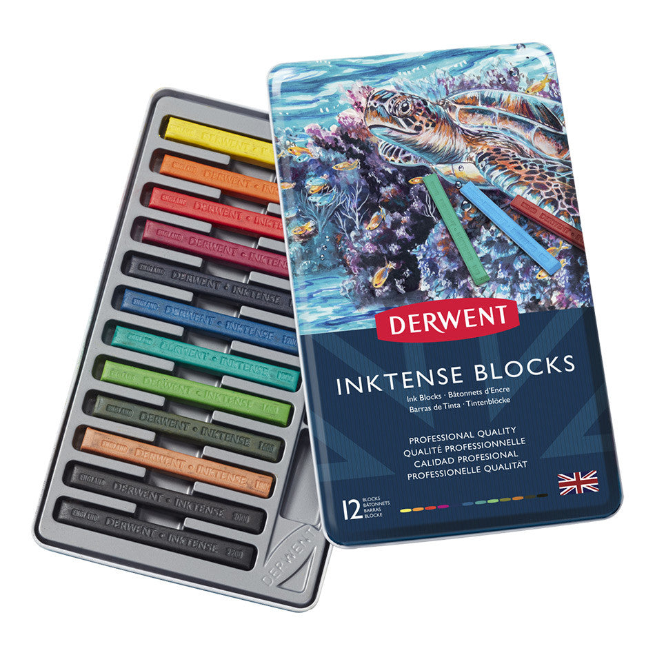 Derwent Inktense Colour Block Tin of 12 by Derwent at Cult Pens