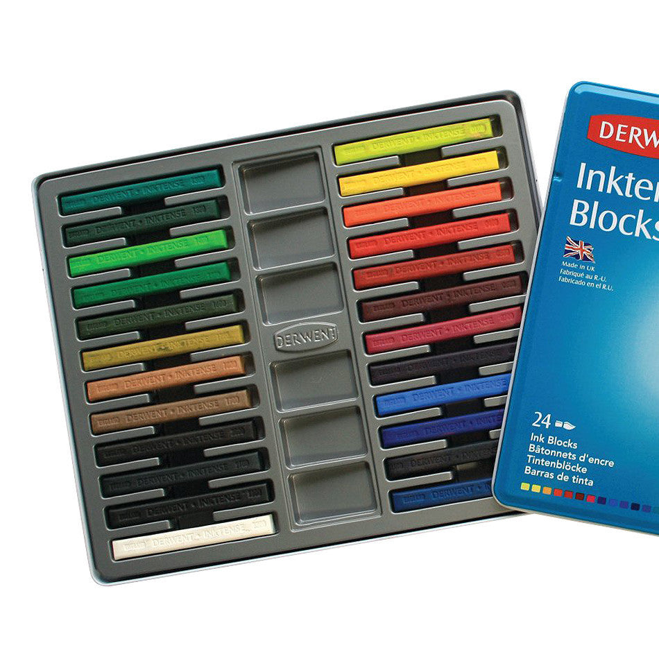 Derwent Inktense Colour Block Tin of 24 by Derwent at Cult Pens