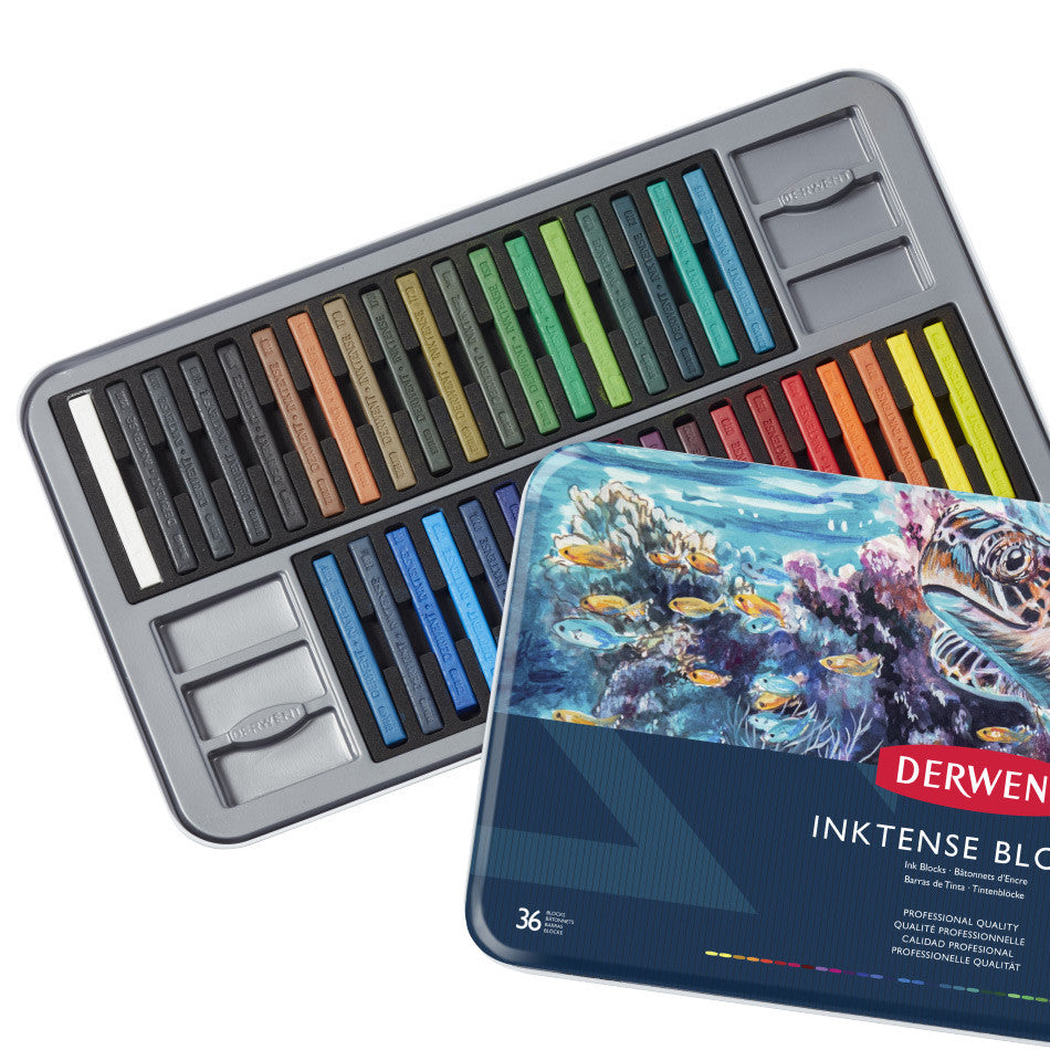 Derwent Inktense Colour Block Tin of 36 by Derwent at Cult Pens
