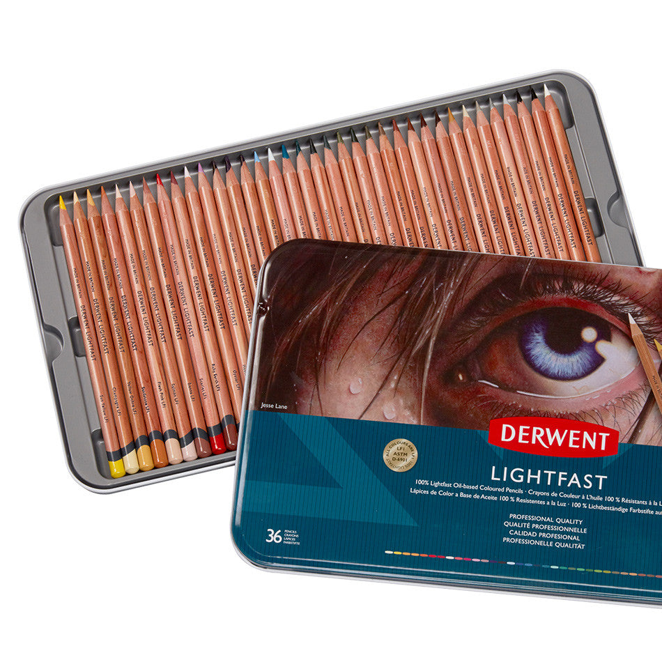 Derwent Lightfast Coloured Pencils Set 1 Tin of 36 by Derwent at Cult Pens