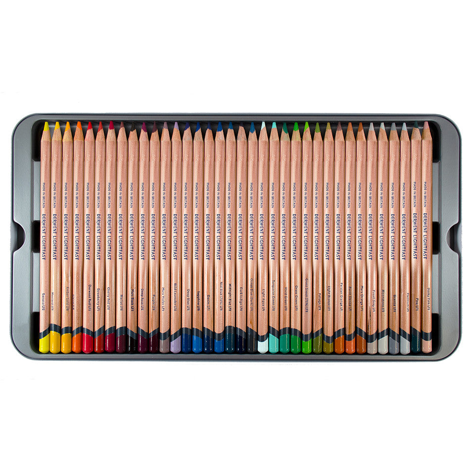 Derwent Lightfast Coloured Pencils Set 2 Tin of 36 by Derwent at Cult Pens