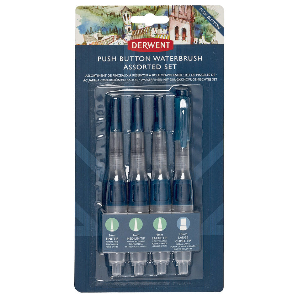Derwent Push Button Waterbrush Assorted Set by Derwent at Cult Pens