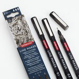 Derwent Line Maker Drawing Pen Black Set of 3 by Derwent at Cult Pens