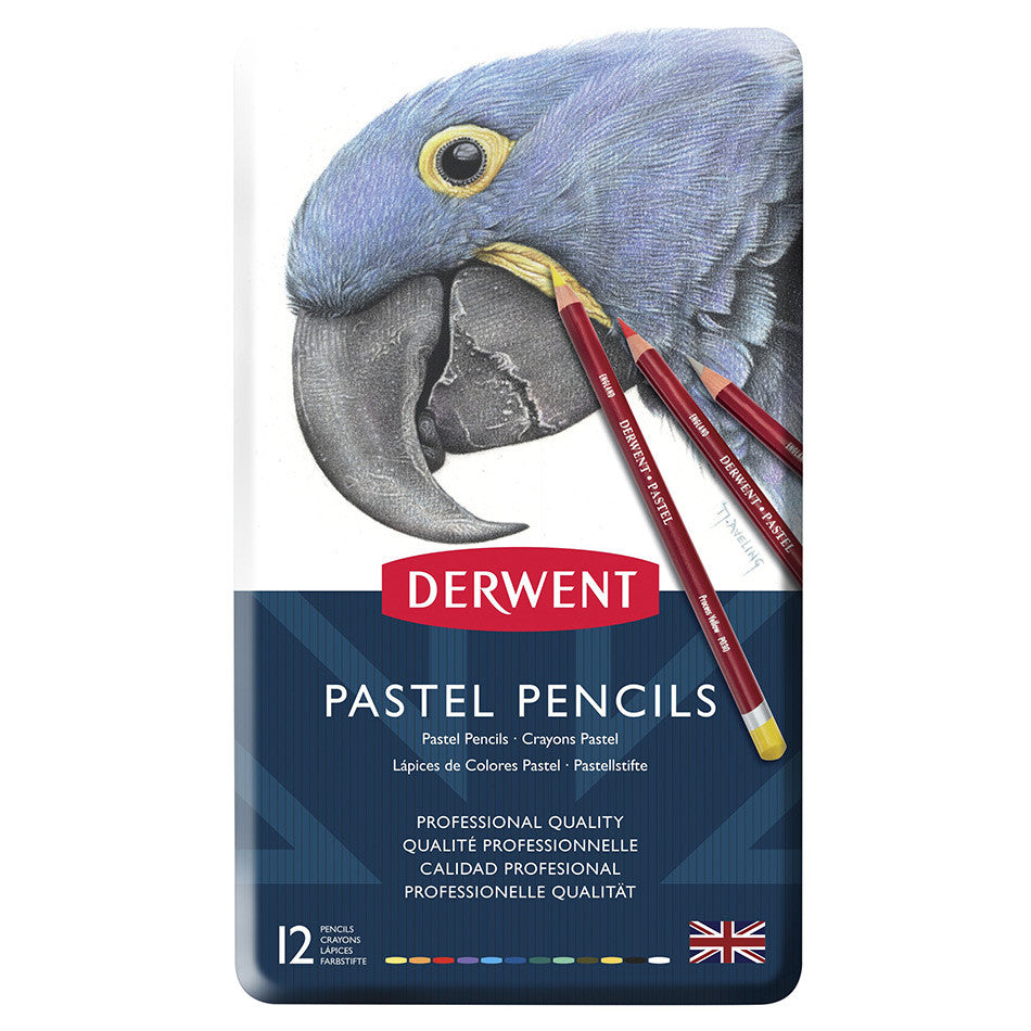 Derwent Pastel Pencil Tin of 12 Standard by Derwent at Cult Pens