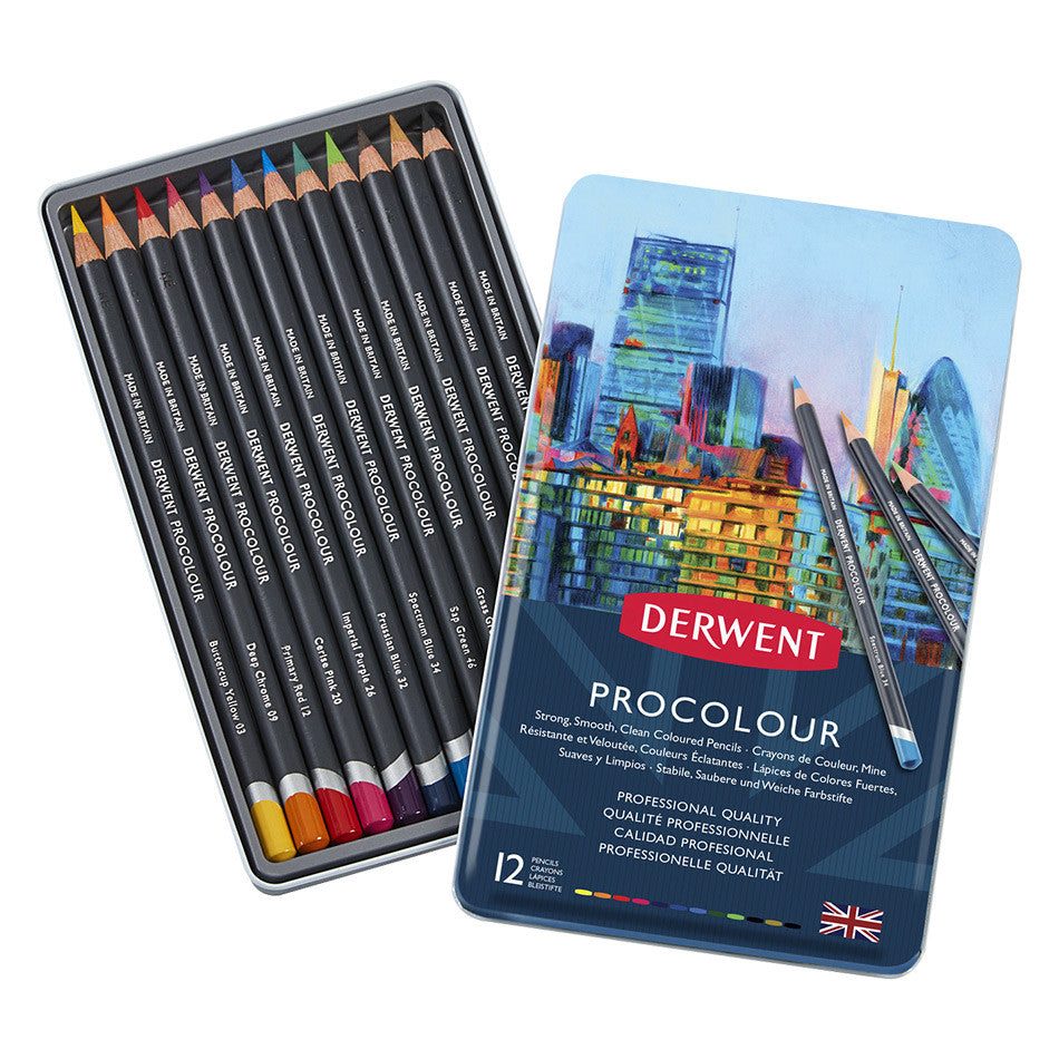 Derwent Procolour Pencil Tin of 12 by Derwent at Cult Pens