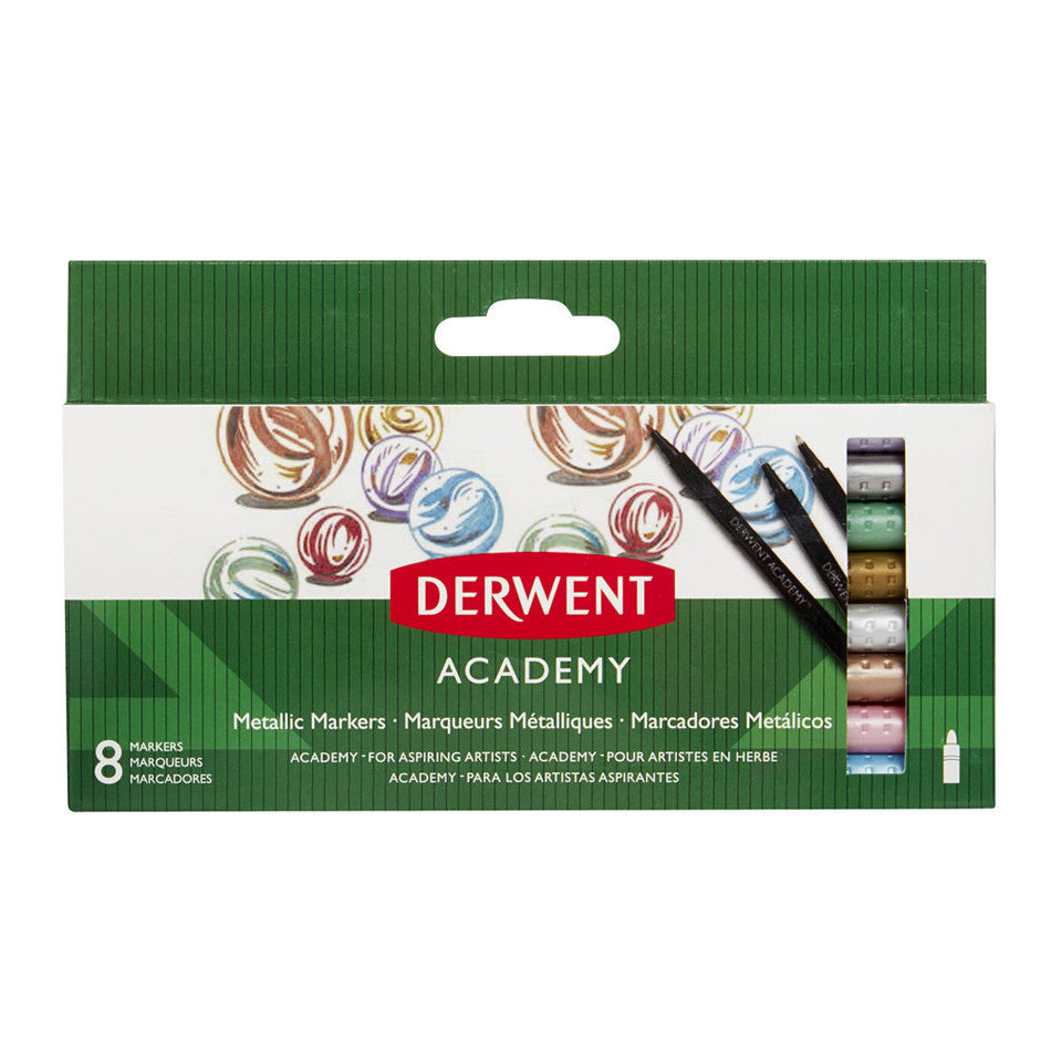 Derwent Academy Metallic Markers Set of 8 Assorted by Derwent at Cult Pens