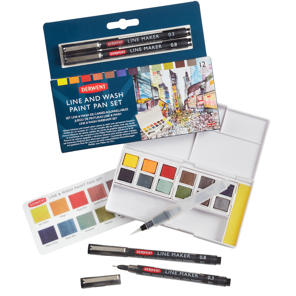 Derwent Line and Wash Paint Pan Set by Derwent at Cult Pens