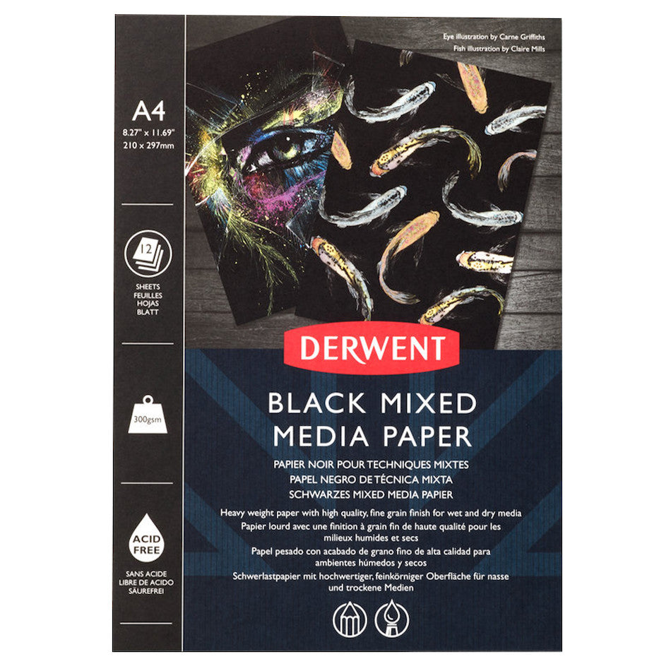 Derwent Mixed Media Pad A4 Black by Derwent at Cult Pens