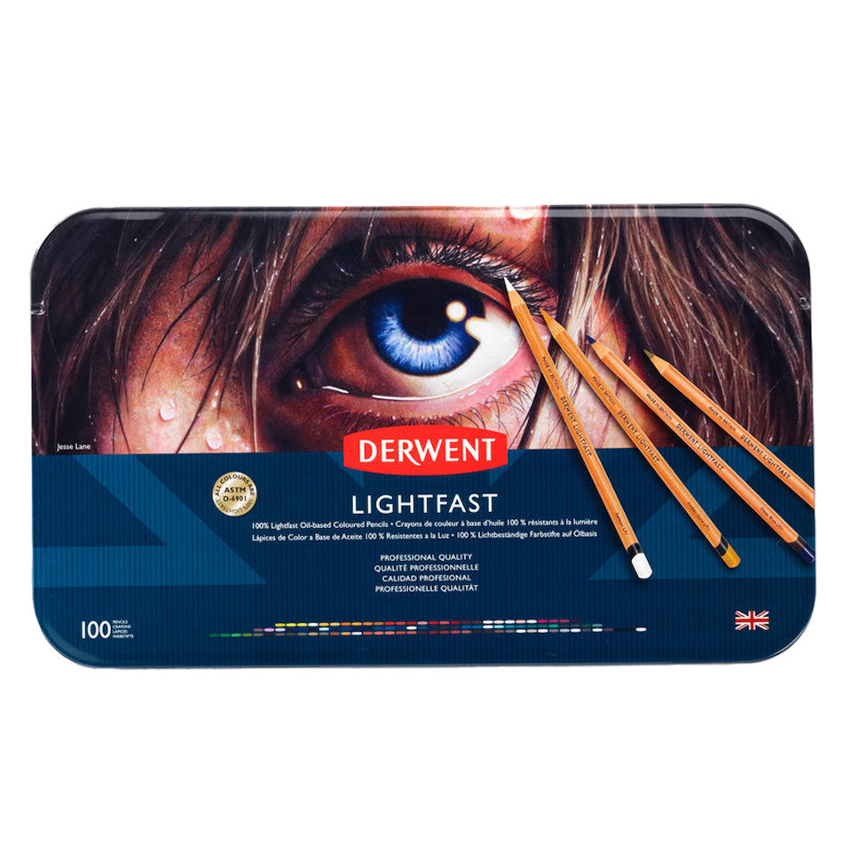 Derwent Lightfast Coloured Pencils Tin of 100 by Derwent at Cult Pens