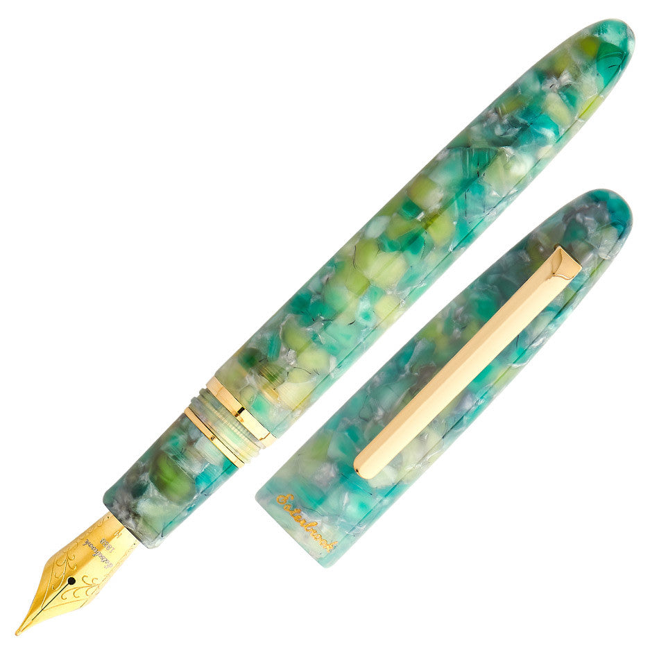 Esterbrook Estie Kugelschreiber Sea Glass Gold – Aus Marmoriertem Edelharz, Mit Drehmechanik, ESG819