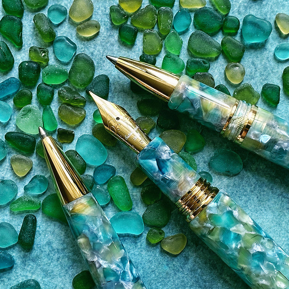 Esterbrook Estie Rollerball Pen Sea Glass with Gold Trim by Esterbrook at Cult Pens