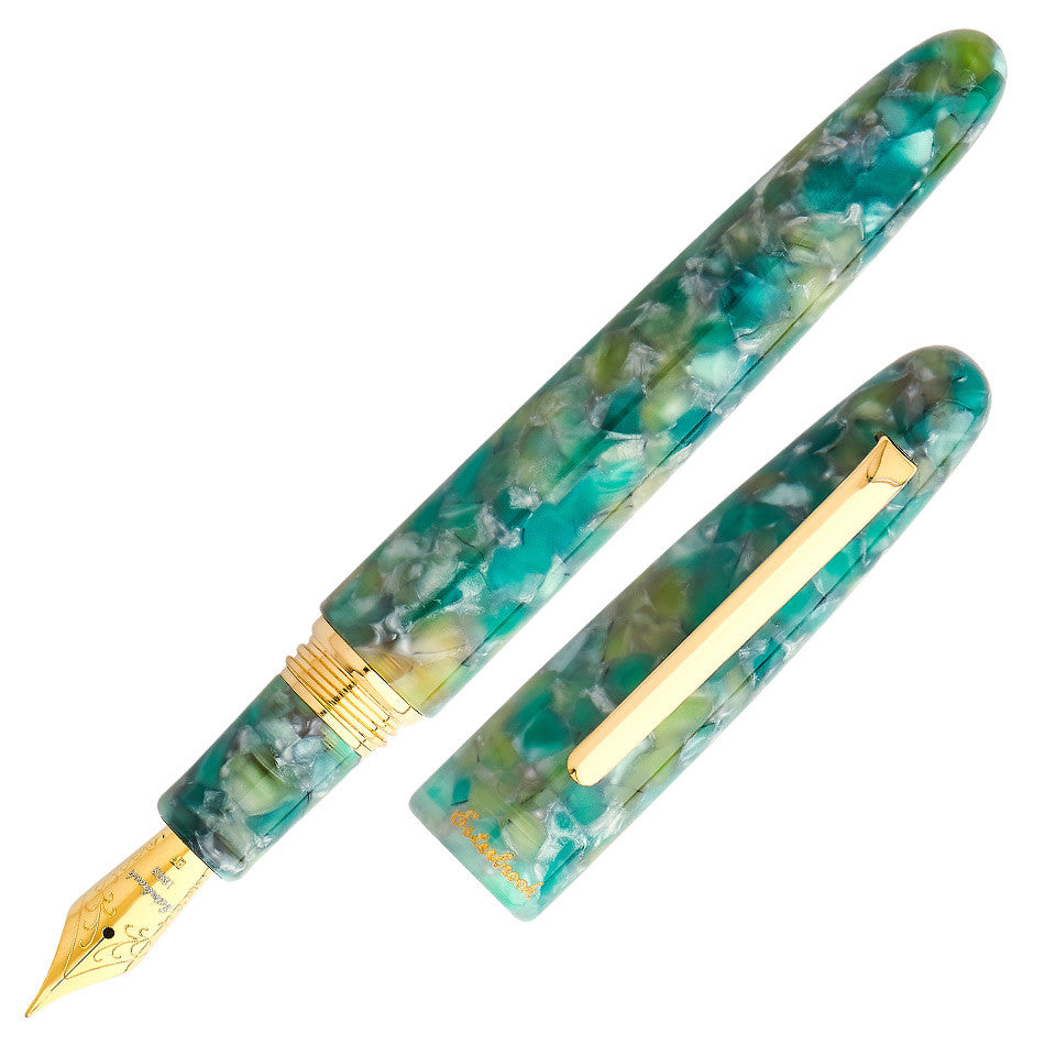 Esterbrook Estie Oversize Fountain Pen Sea Glass with Gold Trim Custom Scribe Nib by Esterbrook at Cult Pens