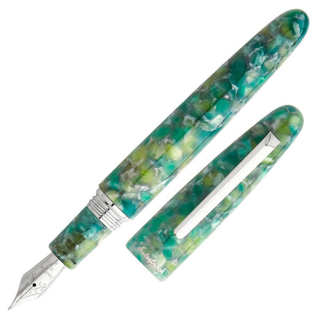 Esterbrook Estie Oversize Fountain Pen Sea Glass with Palladium Trim Custom Scribe Nib by Esterbrook at Cult Pens