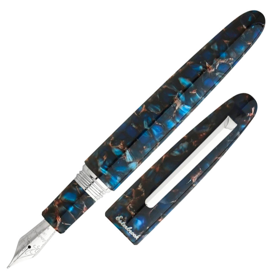 Esterbrook Estie Oversize Fountain Pen Nouveau Bleu with Palladium Trim Needlepoint Nib by Esterbrook at Cult Pens