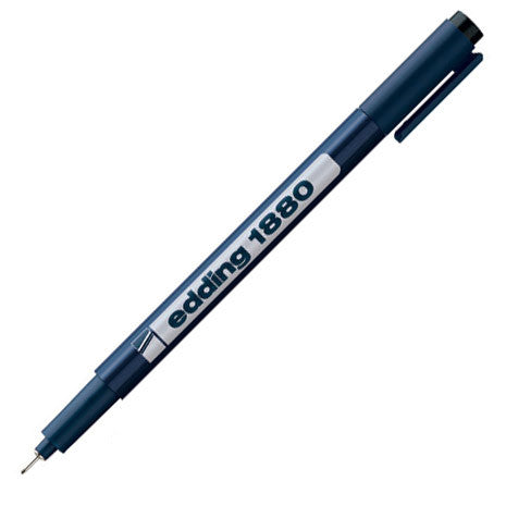 Edding 1880 Fineliner Disegno 0,1 Mm Nero | Penna Pigmentata Con Punta In Metallo, Indelebile E Resistente Alla Luce, Per Tecnici E Artisti