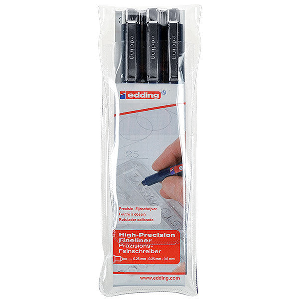 edding 1800 profipen Drawing Pen Set of 3 Assorted by edding at Cult Pens