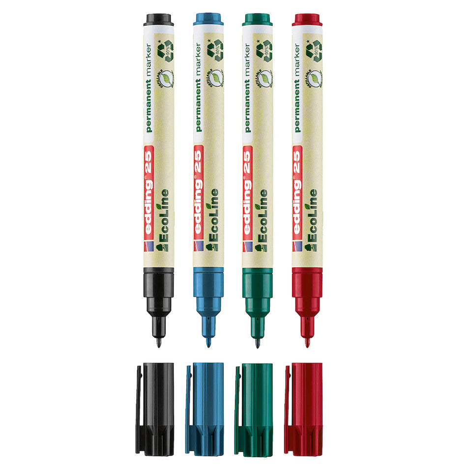 edding EcoLine 25 Permanent Marker Set of 4 by edding at Cult Pens