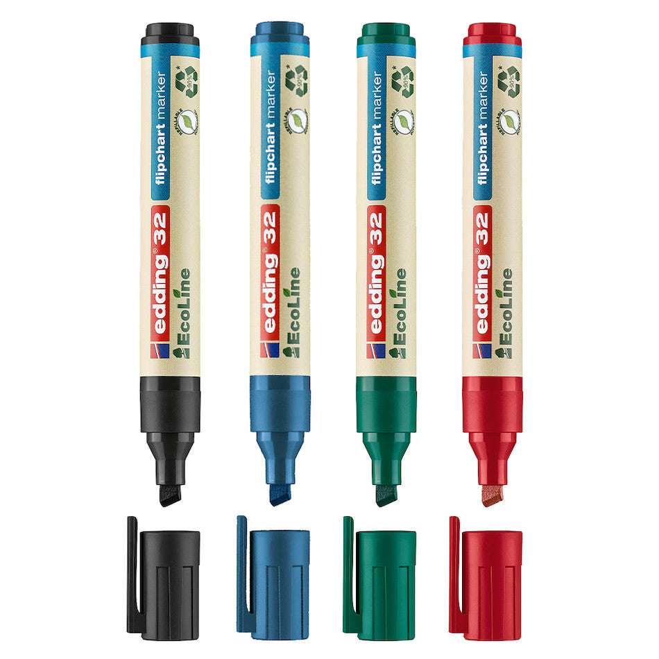 edding EcoLine 32 Flipchart Marker Set of 4 by edding at Cult Pens