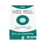 Exacompta Blue 5 x 3 (125 x 75) Record Cards Pack of 100 by Exacompta at Cult Pens