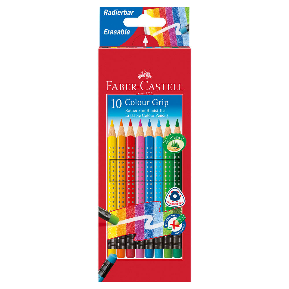 Faber-Castell Erasable Grip Colouring Pencils Set of 10 by Faber-Castell at Cult Pens