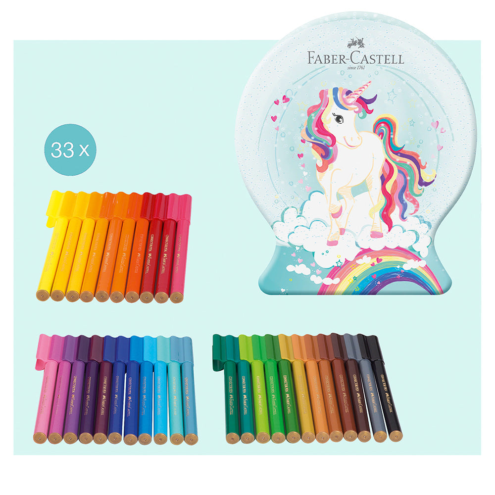 Faber-Castell Fibre-Tip Pen Connector Snow Globe Unicorn Set of 33 by Faber-Castell at Cult Pens