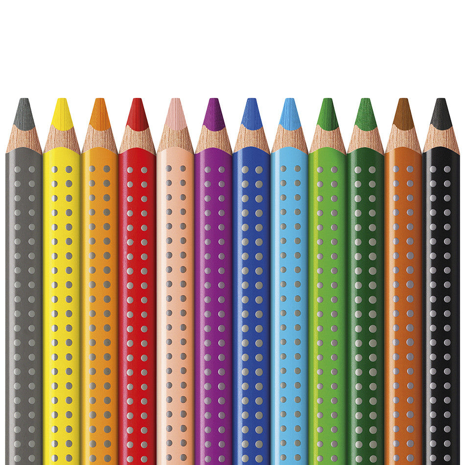 Faber-Castell Jumbo Grip Colour Pencils Pack 12 with Sharpener by Faber-Castell at Cult Pens