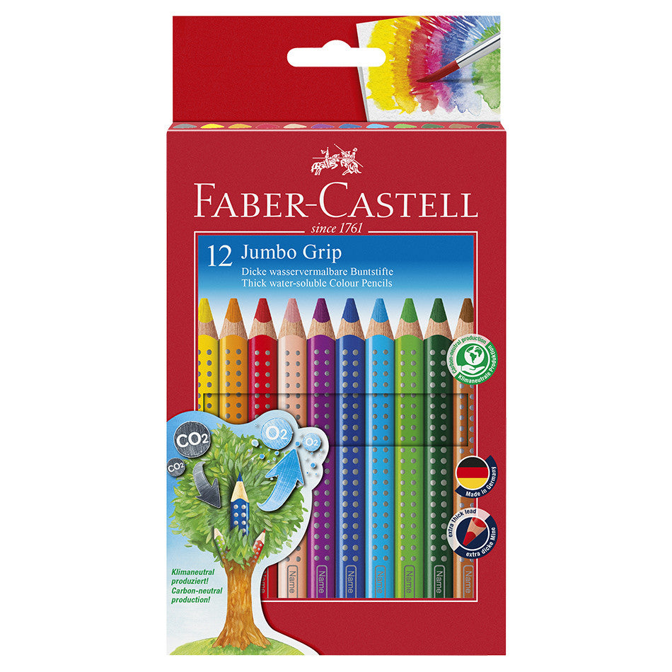 Faber-Castell Jumbo Grip Colour Pencils Pack 12 with Sharpener by Faber-Castell at Cult Pens