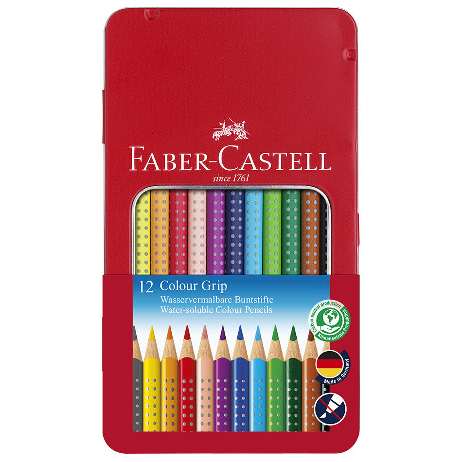 Faber-Castell Colour Grip Pencils Tin of 12 by Faber-Castell at Cult Pens