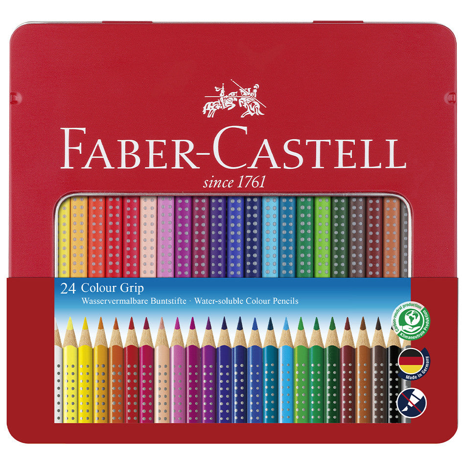 Faber-Castell Colour Grip Pencils Tin of 24 by Faber-Castell at Cult Pens