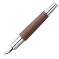 Faber-Castell e-motion Fountain Pen Chrome and Dark Brown Pearwood by Faber-Castell at Cult Pens