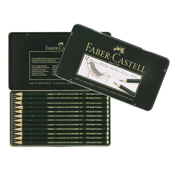 Faber-Castell 9000 Pencil Tin of 12 by Faber-Castell at Cult Pens