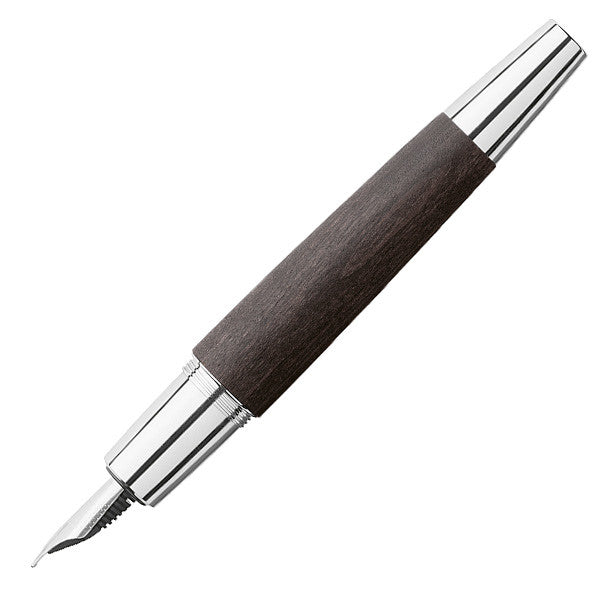 Faber-Castell e-motion Fountain Pen Chrome and Black Pearwood by Faber-Castell at Cult Pens